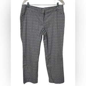 Laundry by Shelli Segal Los Angeles Womens Cropped Mosiac Navy Pant size 10